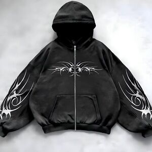 Black Tribal Graphic Hoodie